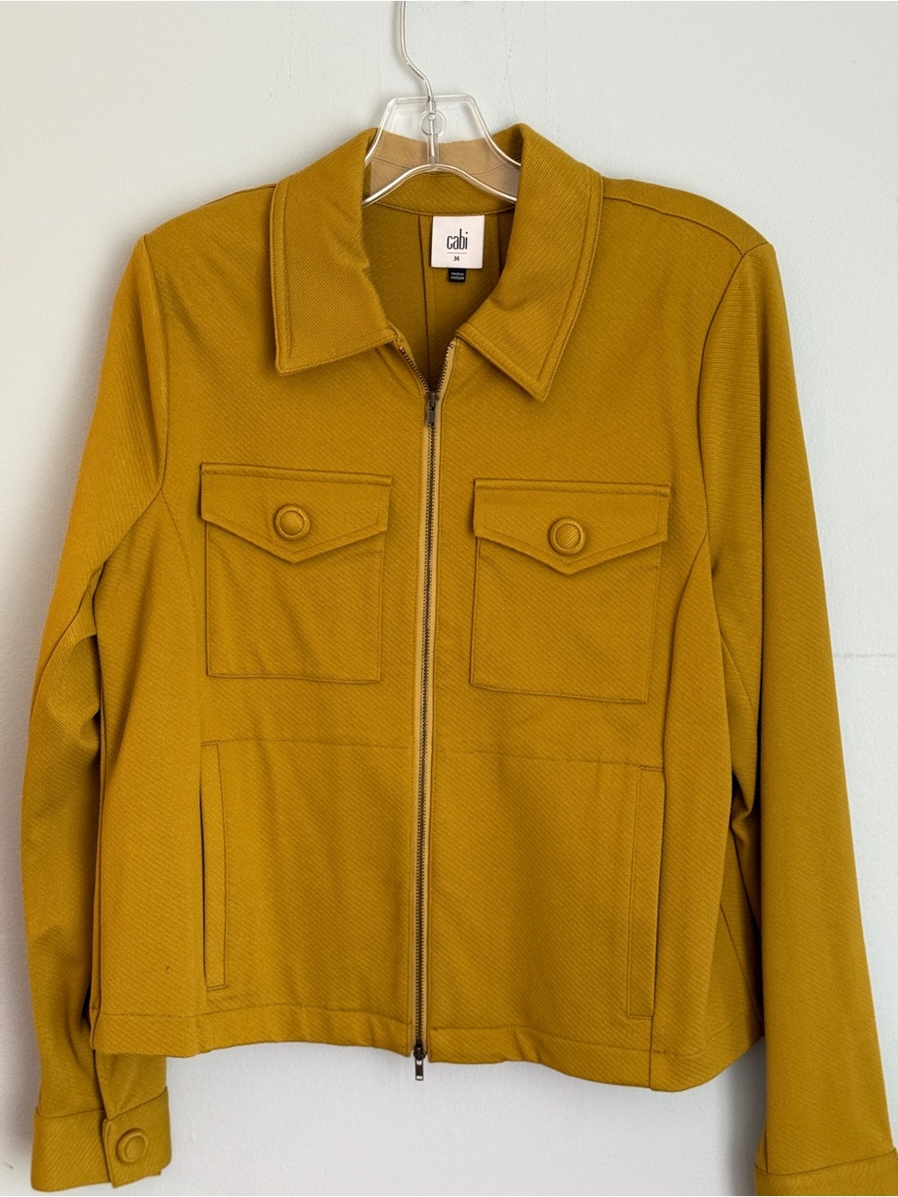 CAbi Mustard Zip-Front Shirt Jacket